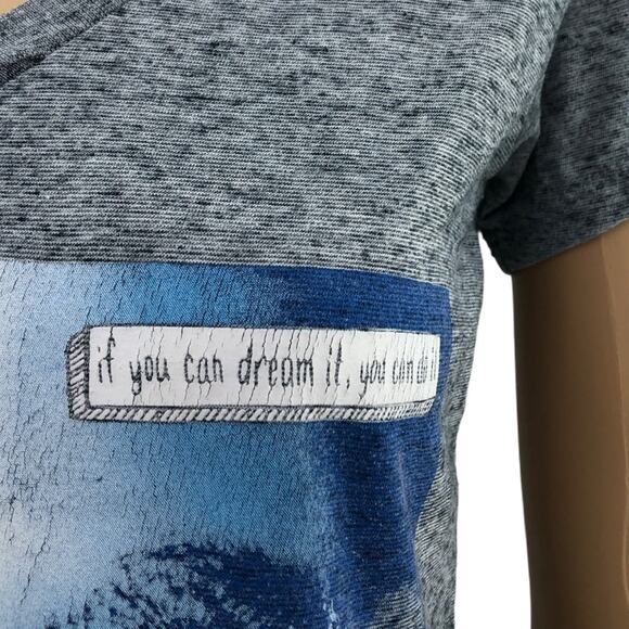 Hybrid SMALL Gray Dream More Complain Less Short Sleeve Tee Shirt T-Shirt - Picture 4 of 5